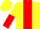 Silk - Yellow, Red Panel, Halved Sleeves & Yellow Cap