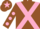 Silk - Brown, pink cross belts, brown sleeves, pink spots, brown cap, pink star