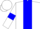 Silk - white, blue stripe, white sleeves, blue armlets, white cap