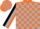 Silk - Orange, silver, blocks ''s/s''on back ,black,silver stripe sleeves