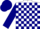 Silk - White, navy blue blocks on sleeves, navy blue cap