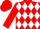 Silk - Red, white diamonds, red emblem on white diamond, red cap