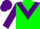 Silk - Green body, purple chevron, purple arms, purple cap