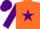 Silk - Orange, purple star, sleeves and cap