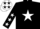 Silk - Black, white star 'm', white star'm','igwt', black sleeves white stars
