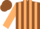 Silk - Brown, beige stripes on sleeves, brown cap
