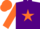 Silk - Purple, orange star, sleeves and cap