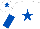 Silk - White, royal blue star, halved sleeves and star on cap