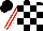 Silk - Black and White check, Red and White striped sleeves