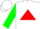Silk - White, white 'rr' on red triangle, green sleeves, white cap