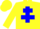 Silk - Yellow body, blue cross of lorraine, yellow arms, yellow cap