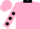Silk - Neon pink, black collar and 'jsj' on back, black polka dots on  slvs