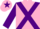 Silk - Pink, purple cross sashes, purple sleeves, pink cap, purple star