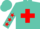 Silk - Turquoise, red cross, red stars on sleeves, turquoise cap