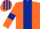 Silk - Orange, Dark Blue stripe and armlets, striped cap
