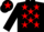 Silk - Black, red stars, black sleeves, black cap, red star