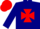 Silk - Navy blue, red maltese cross, navy blue sleeves, red cap