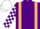 Silk - Purple, beige braces, purple, white checked sleeves, white cap