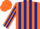 Silk - Orange, dark blue striped, orange, dark blue striped sleeves, orange cap