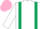 Silk - White, dark green braces, pink armlet, pink cap