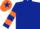 Silk - Dark blue, orange hooped sleeves, orange cap, dark blue star