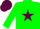 Silk - Green body, garnet star, garnet arms, garnet cap