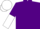 Silk - Purple, white interlocking horseshoes, white horseshoes on purple & white halved slvs, white cap