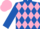Silk - Royal blue and pink diamonds, pink cap