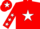 Silk - Red body, white star, red arms, white stars, red cap, white star