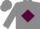 Silk - Gray, gray ''r/c'' in maroon diamond