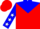 Silk - Red, blue yoke, blue sleeves, white stars, red cap