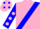Silk - Pink, blue sash, blue sleeves with pink spots, pink cap with blue spots