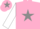 Silk - Pink, grey star, white sleeves, pink cap, grey star