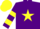 Silk - purple, yellow star, hooped sleeves, purple star on yellow cap