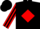 Silk - black, red diamond, red sleeves, black stripes, black cap