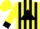 Silk - Yellow & black triangle panels, black nma,  front black 'ma' black cuffs
