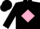 Silk - Black, pink diamond, black sleeves and cap, pink peak