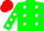 Silk - Green body, white spots, green arms, white spots, red cap