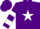 Silk - Purple, white star, white hoops on sleeves, purple cap