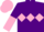 Silk - purple, pink diamond hoop, purple and pink halved sleeves, pink cap
