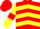 Silk - Red, Yellow Chevrons, Yellow Arms, Red Armlets, Red Cap