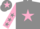 Silk - Grey, pink star, pink sleeves, grey stars, grey cap, pink star