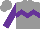 Silk - Grey, purple chevron hoop, purple sleeves
