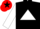 Silk - Black, white triangle, white sleeves, red cap, black star