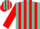 Silk - Turquoise, red circled red 'lpz', red stripes on sleeves