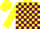 Silk - Yellow and maroon check, yellow sleeves and cap