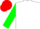 Silk - White, red 'lb', red 'lb' on green sleeves, red cap