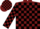 Silk - Burgundy and black blocks, wfhite 'hoss'