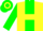 Silk - Yellow, green panel, yellow hoop on green sleeves