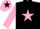 Silk - black, pink star, pink sleeves, pink cap, black star